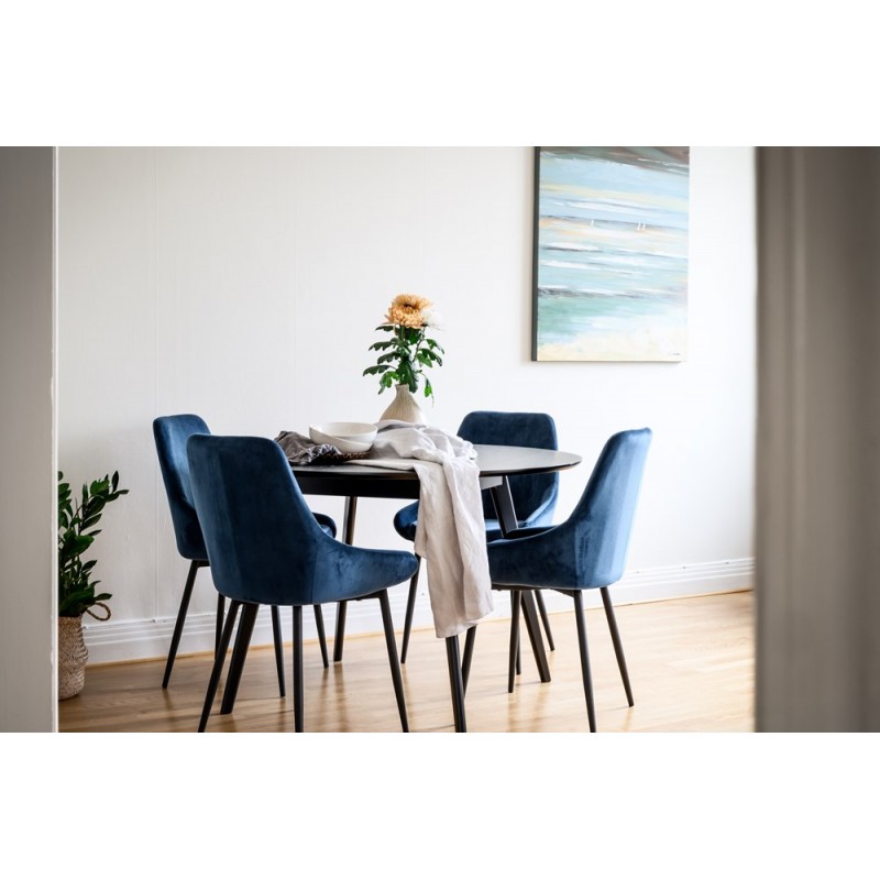 ROWICO Sierra Dining Chair Dark Blue Velvet